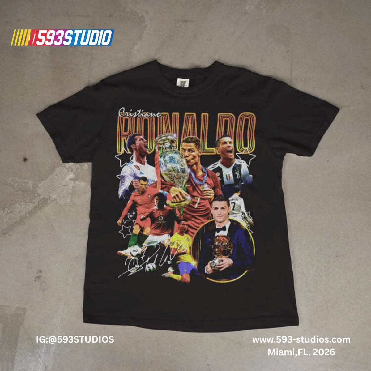 Cristiano Ronaldo Vintage Style Graphic Soccer Legend CR7 Fan Tee Unisex