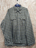 Men's Paramo Nikwax Green Check Waterproof Hiking Walking Long Sleeve Shirt L