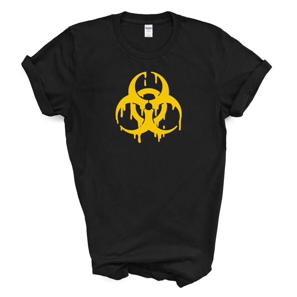 Dripping Yellow Biohazard Symbol - Black Unisex