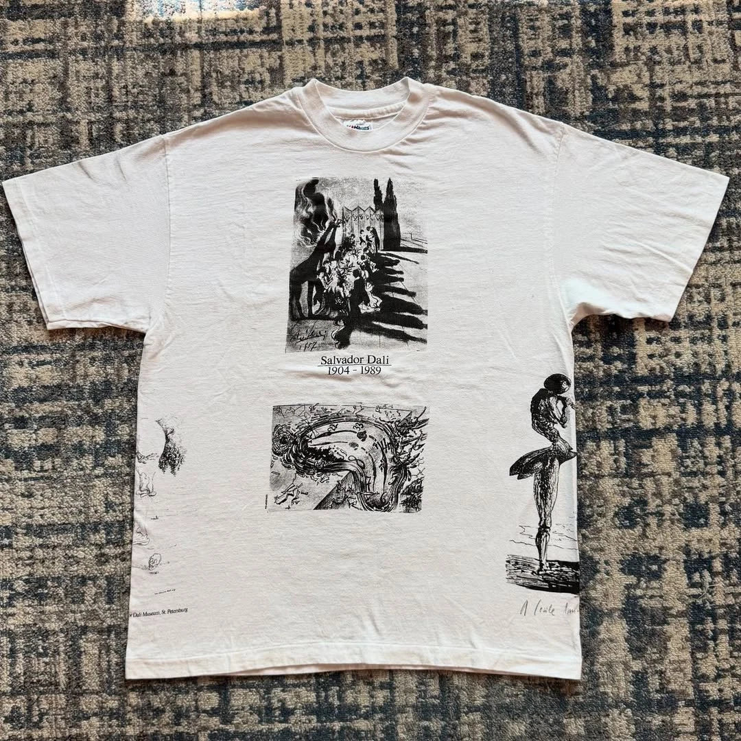 1989 SALVADOR DALI ALL OVER PRINT MEMORIAL Vintage Reprint Unisex