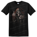 Grim Reaper Skull T Shirt Gothic Horror Dark Skeleton Art Halloween Graphic Tee
