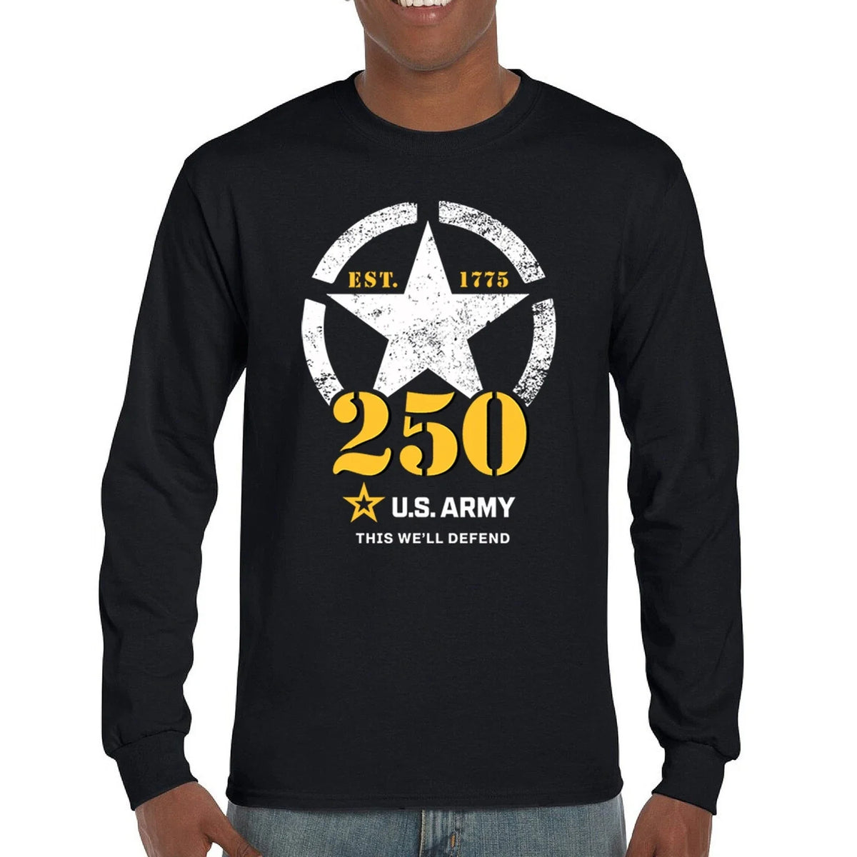 US Army 250th Anniversary Long Sleeve Military Veteran American Pride Unisex