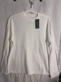 Original Use Casual Long Sleeve Cotton Crew Neck Mens White Size M Unisex