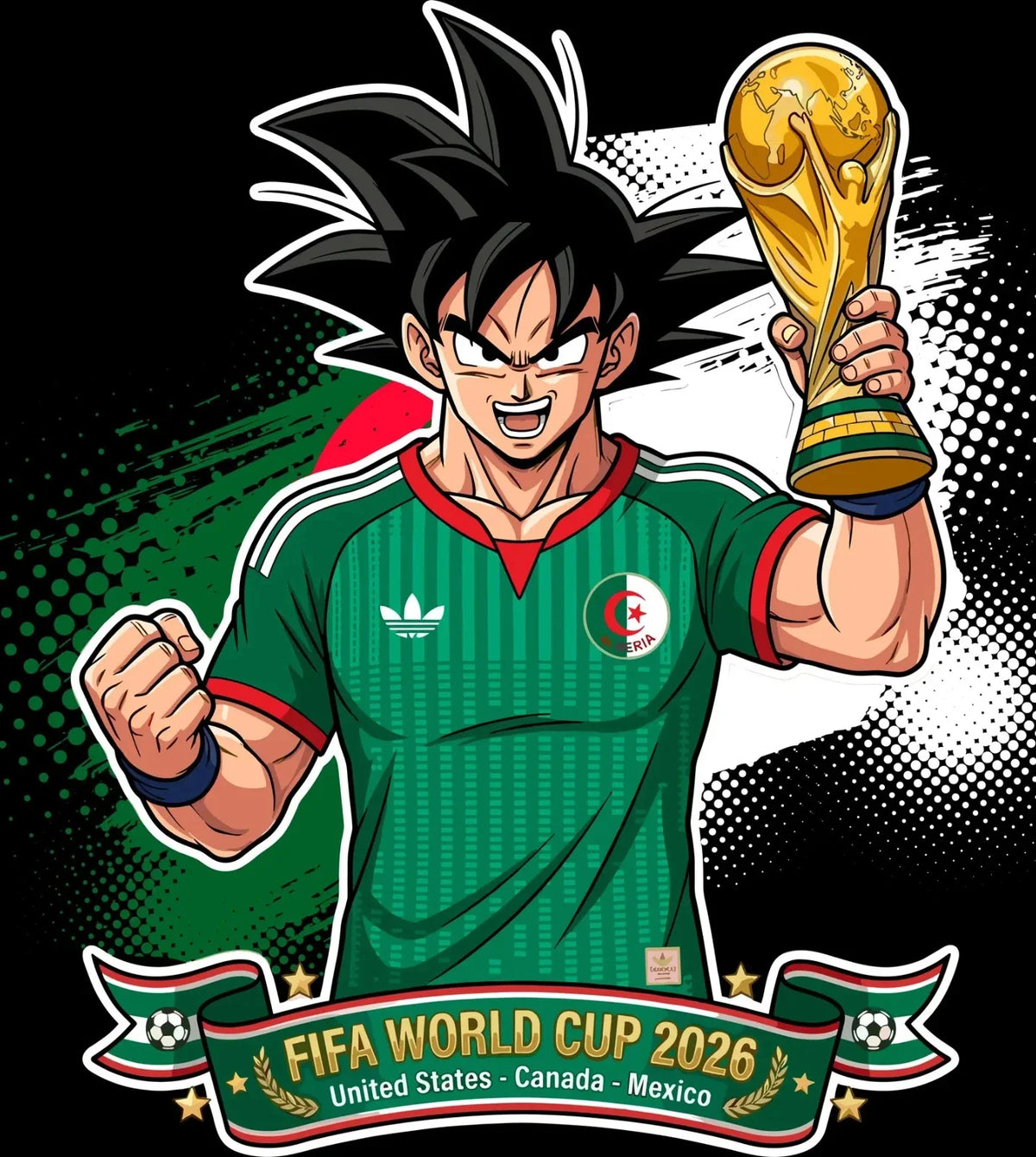 algeria World Cup Football DTF Iron On Heat Transfer Unisex Soccer T shirt Unisex