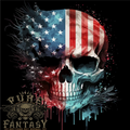 American Flag Skull USA Biker Motorcycle Veteran Mens Light Cotton Unisex
