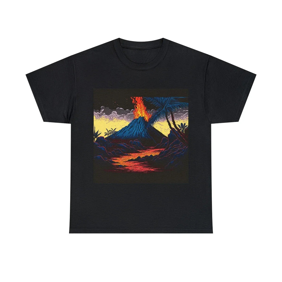 Vintage Style Volcano T Shirt Unisex Adult Hawaii Summer Retro Nature Tee Lava Unisex