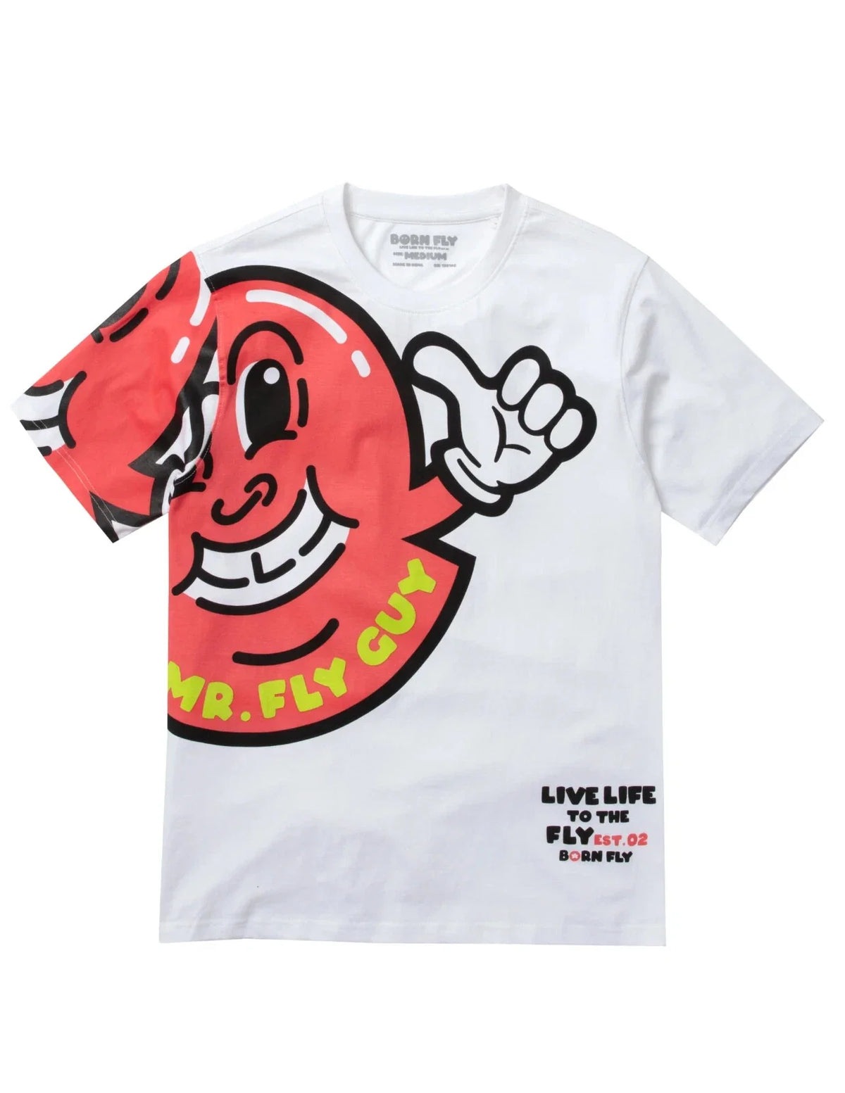 Born Fly Mr. Fly Guy Shoulder White Men's Short Sleeve Unisex