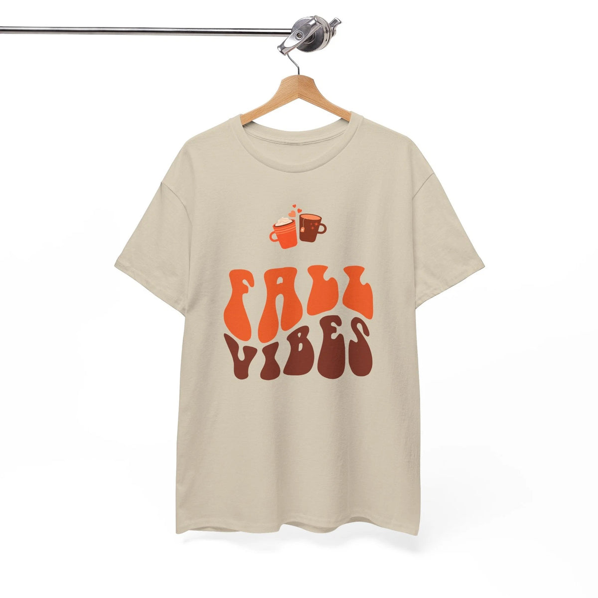Fall Vibes T-Shirt Cozy Autumn Season Pumpkin Mug Vintage Graphic Tee