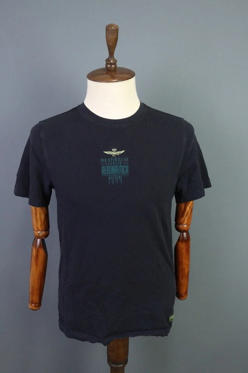 Aeronautica Militare Blue Short Sleeve Size M Unisex