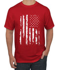 Merica White USA America Flag Distressed Men Tshirt Unisex