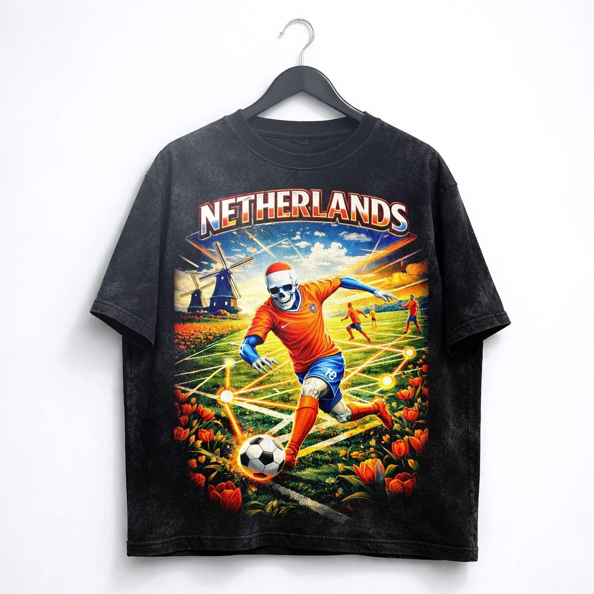 Netherlands Soccer Washed Dutch Football Graphic Tee World Cup 2026 Unisex