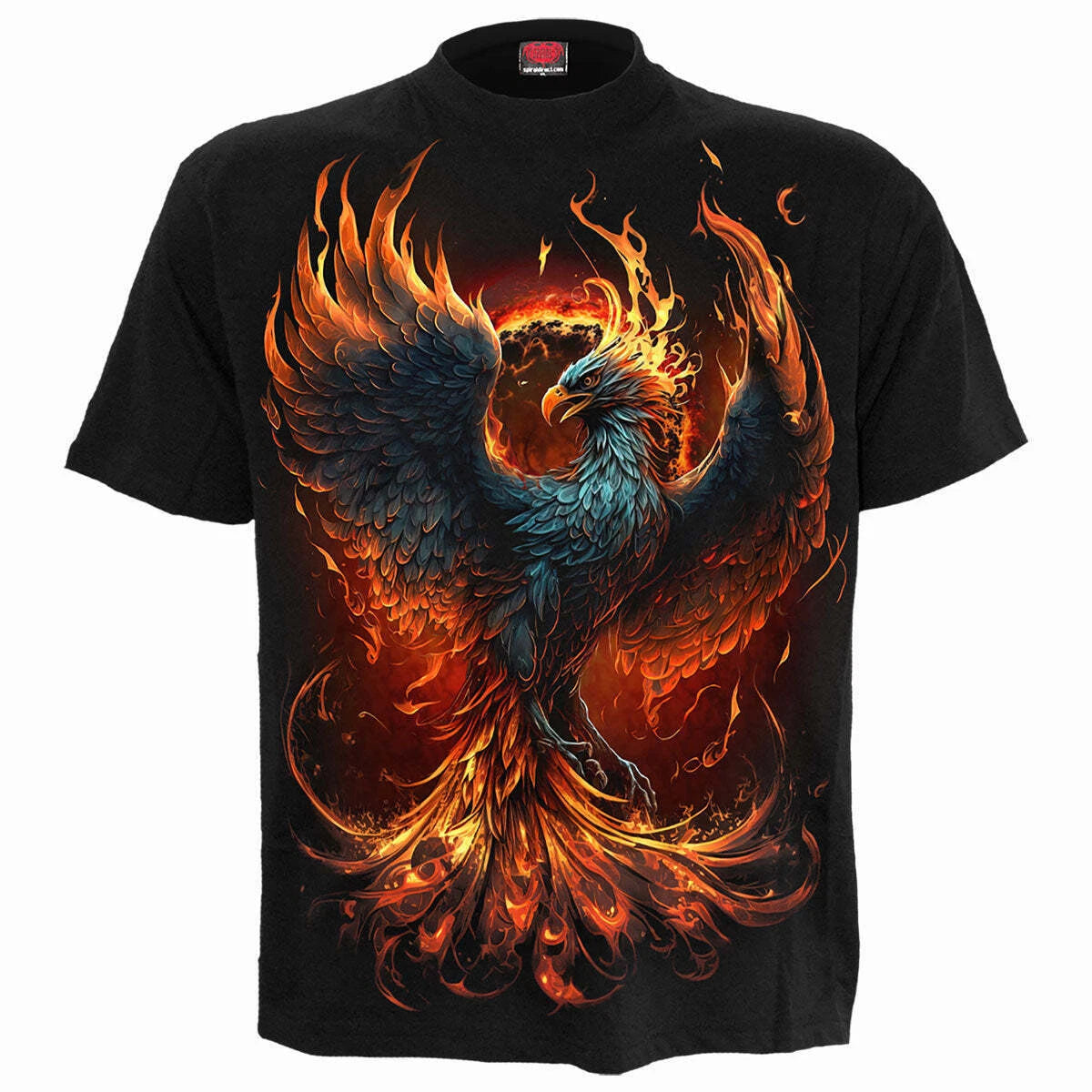 NEW ASHES REBORN T-Shirt Tattoo Goth Skull PHOENIX ARISEN Fire Bird Top