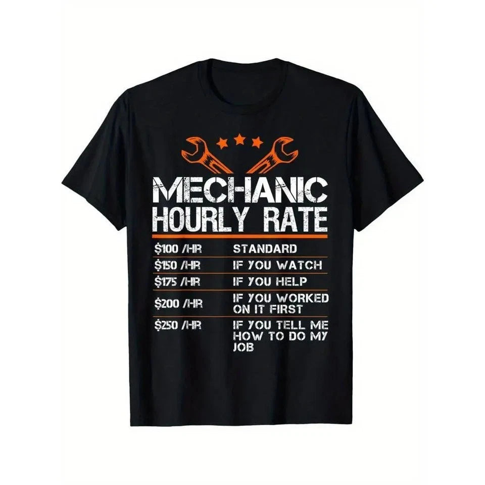 Mechanic Hourly Rate Shirt, Auto Repair Mechanic T-shirt S-5XL E2574