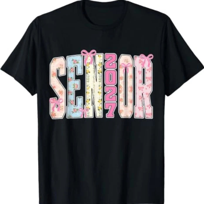 Class of 2027 Girl Senior 2027 Coquette Bow Graduation Grad T-Shirt