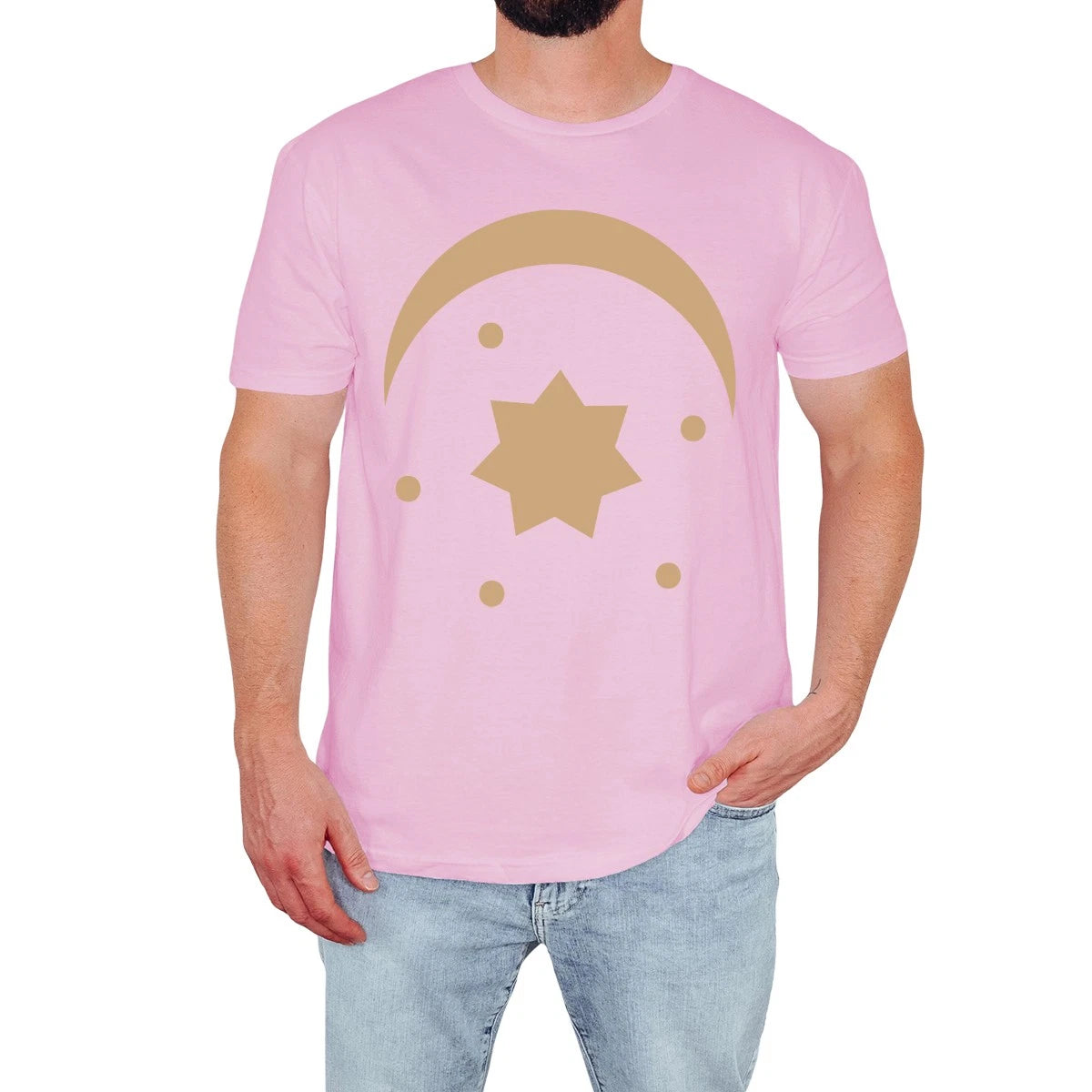Celestial Moon Star Mens T-Shirt Cosmic Space Lover Vintage Holiday Gift