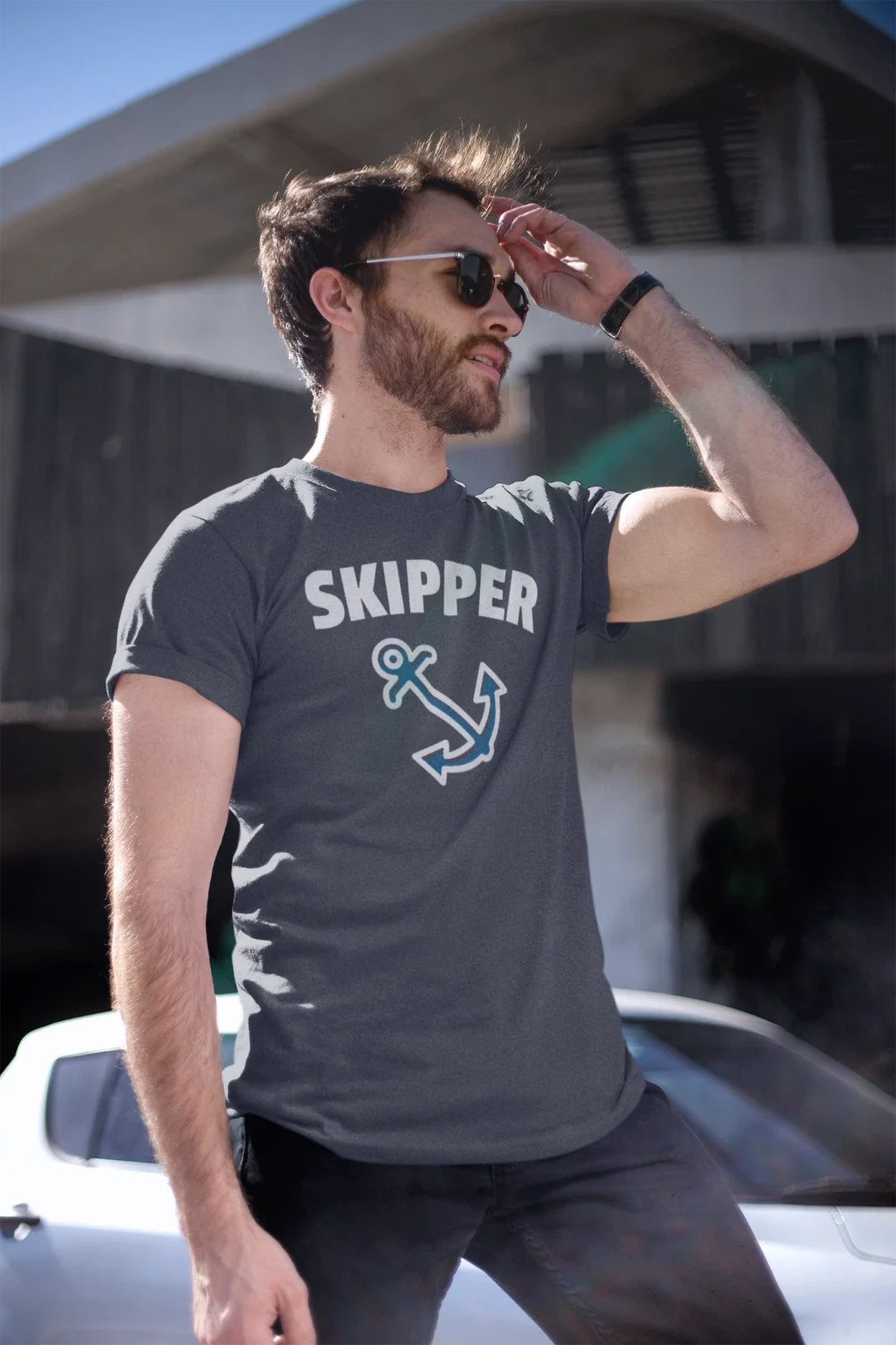 Skipper Anchor T Shirt - Sailor T Shirt - Sailing, Boating, Yachting, XS to 5XL Unisex