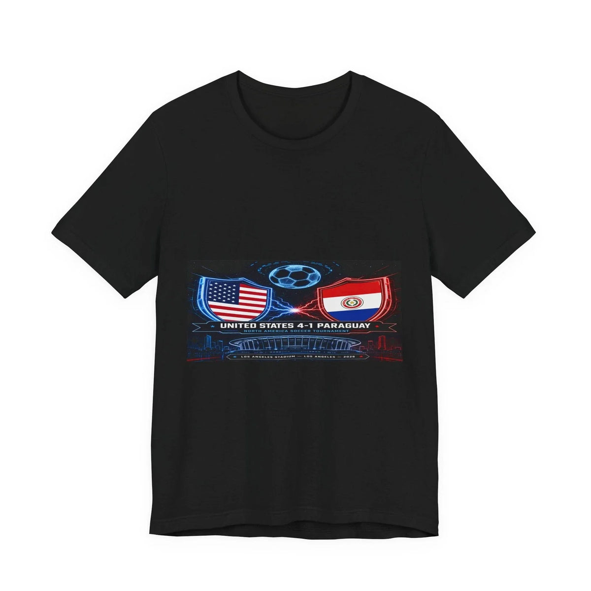 USA vs Paraguay Soccer Score Tee | Flags, Soccer Ball, Match Result Unisex