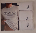 3 GENUINE NAUTICA MENS COTTON WHITE CREW-NECK S M L XL XXL S UNDERSHIRTS Unisex