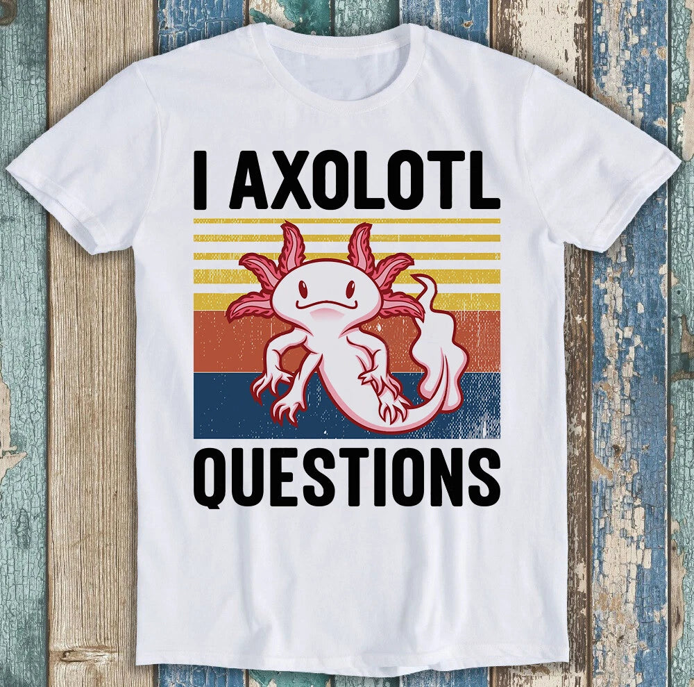 You Axolotl Questions Retro 90s Gamer Gaming Funny Gift Tee T Shirt M1465