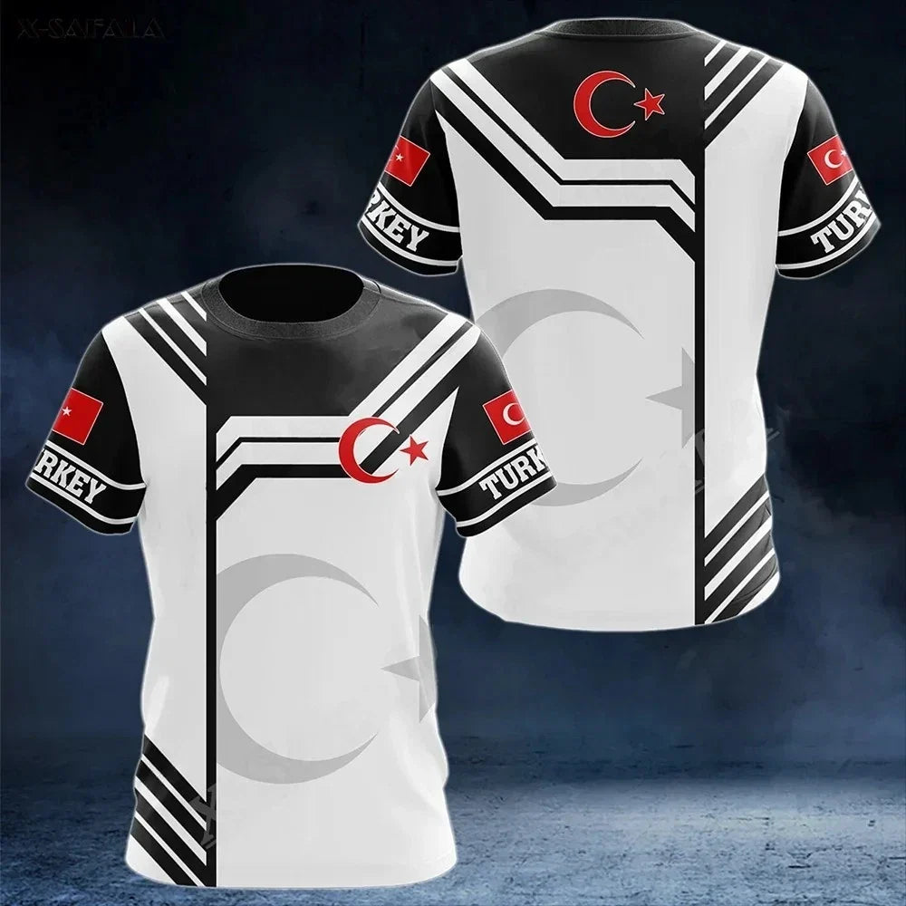 Turkiye 3D Printed Football Breathable World Cup 2026 Tee Unisex