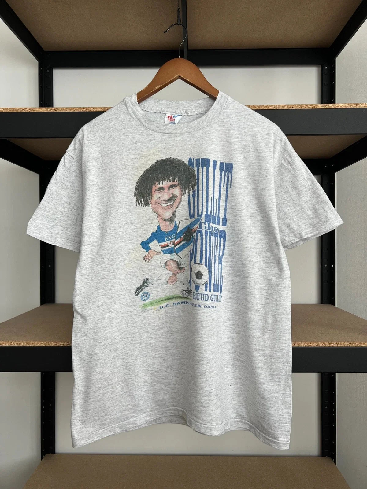Vintage 90s Ruud Gullit UC Sampdoria Soccer Gray Sz L Unisex