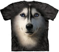 Siberian Husky Face Dogs Wolf Mountain Black Cotton Vincent Hie S-3X Unisex