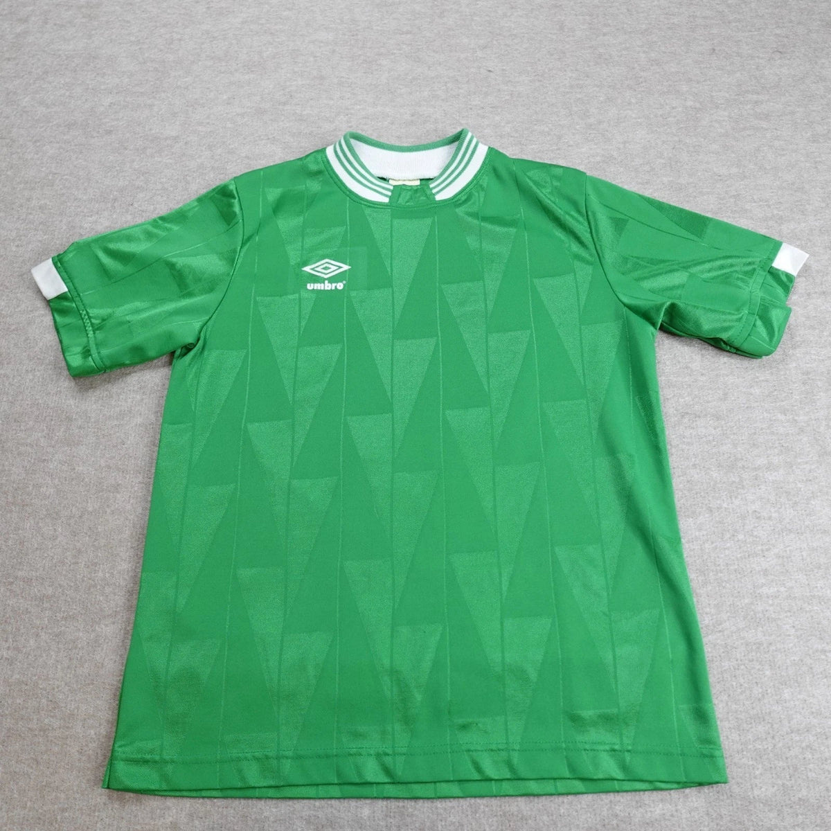Vintage Umbro Shirt Green Double Sided Satin Made in USA Soccer Football #13 Unisex