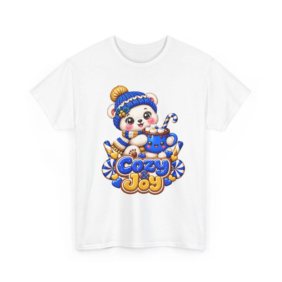 Cozy Joy Bear Tee | Cute Winter Bear with Hot Cocoa