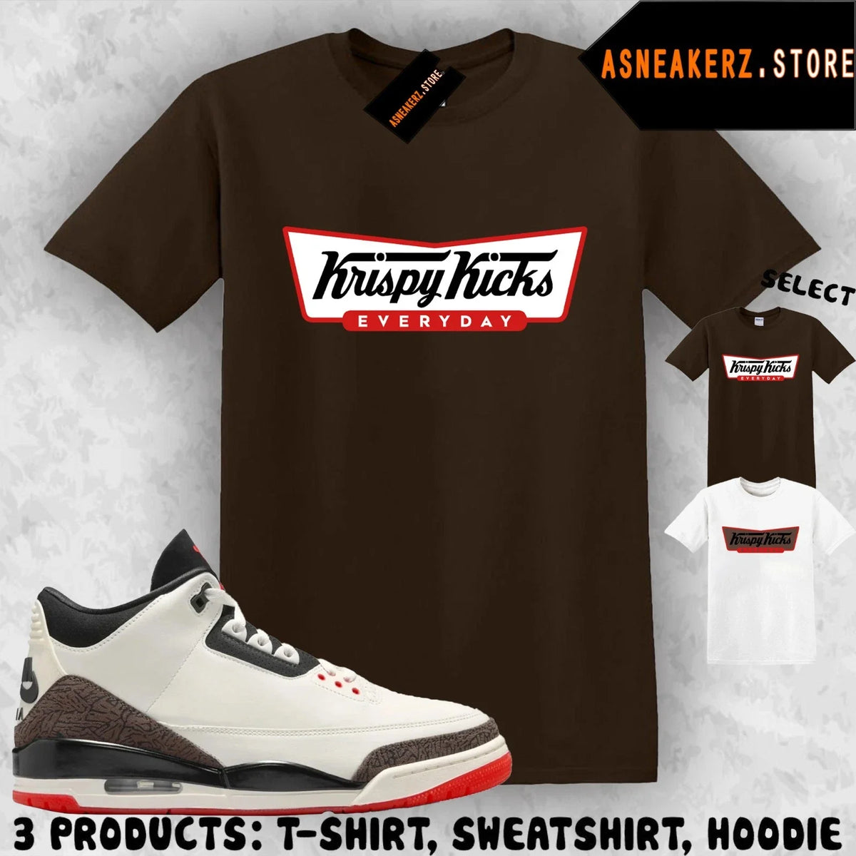 Tee Shirt Matching AJ 3 World's Best Dad 2026 Match Sneaker Krispy Kicks Unisex