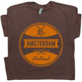 Amsterdam T Shirt Holland Netherlands Vintage Graphic Tee Crest Flag Marijuana T Unisex