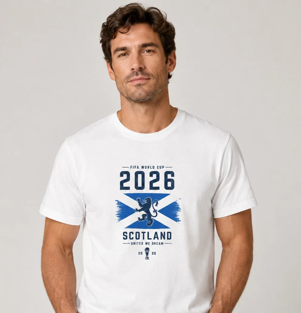 Scotland Football World Cup 2026 Adult Men Soccer Graphic White Unisex
