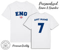 England ENG Personalised Name & No World Cup 2026 Kit Football 6 Nations Unisex