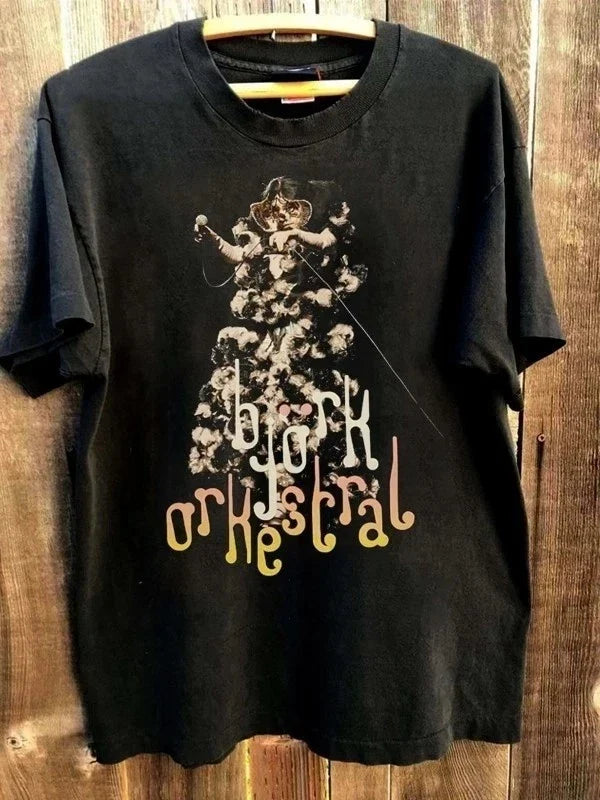 BJORK Tour Orkestral 90s Unisex Short Sleeve Cotton T shirt Unisex