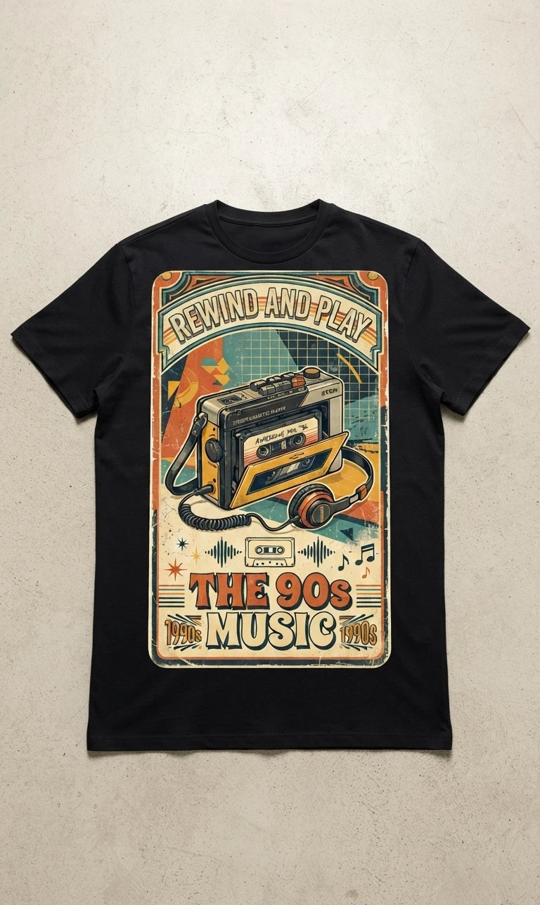 T shirt size 'S M L XL' RETRO NOSTALGIA 90s Music Jack & Jones
