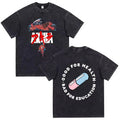 Akira Anime Shotaro Kaneda Washed Black Graphic Shirt Vintage Y2K Streetwear Tee Unisex