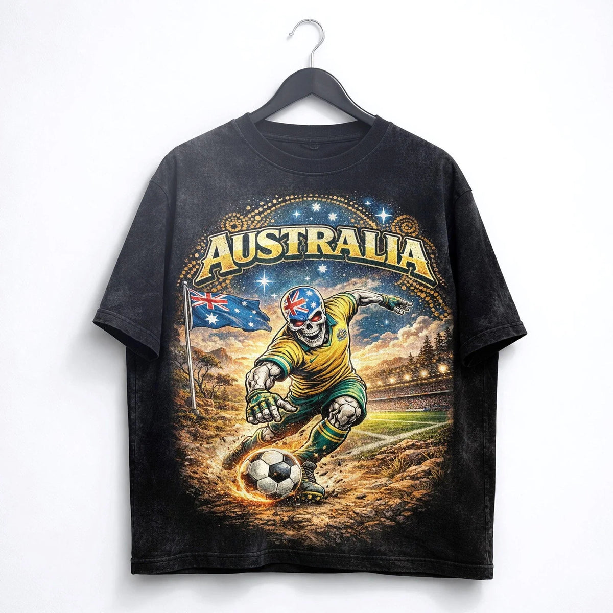 Australia Soccer Washed T Shirt World Cup 2026 Aussie Graphic Tee Unisex