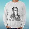 Felpa Man Light Sweater Light Grey Quote Funny A. Volta Unisex