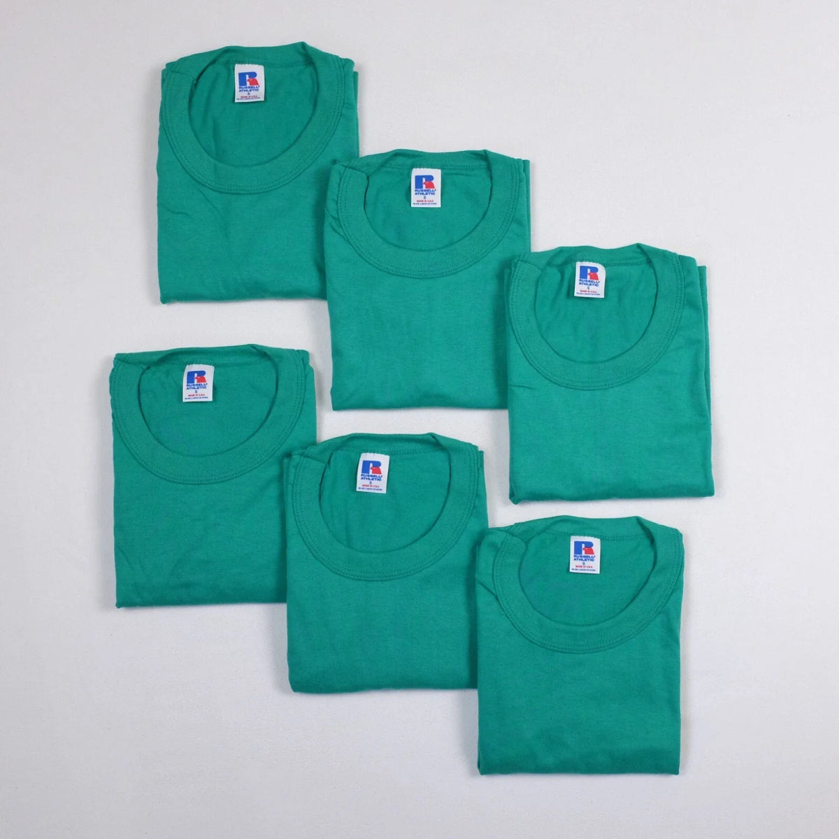 Vintage Russell Athletic Adult S Athletic Green Basic - Lot of 6 Unisex