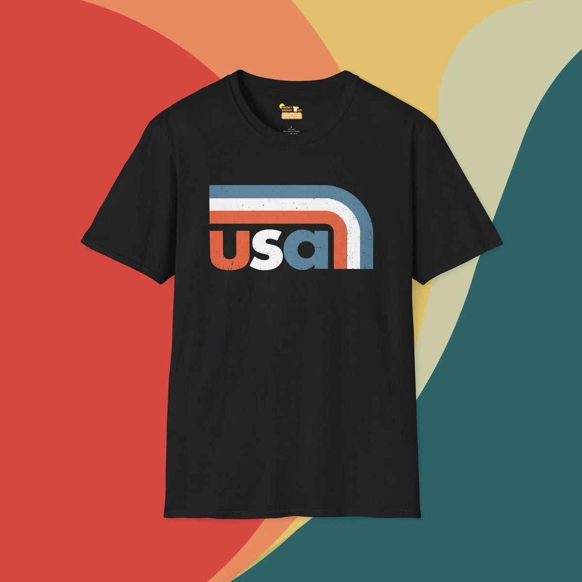 Retro U.S.A. Red White and Blue Stripes Graphic Tee Unisex