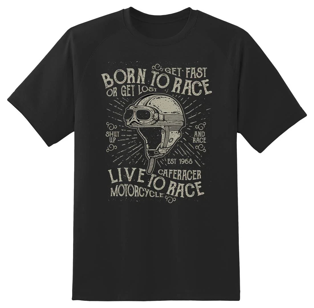 Born to race live to race black or white tee Unisex