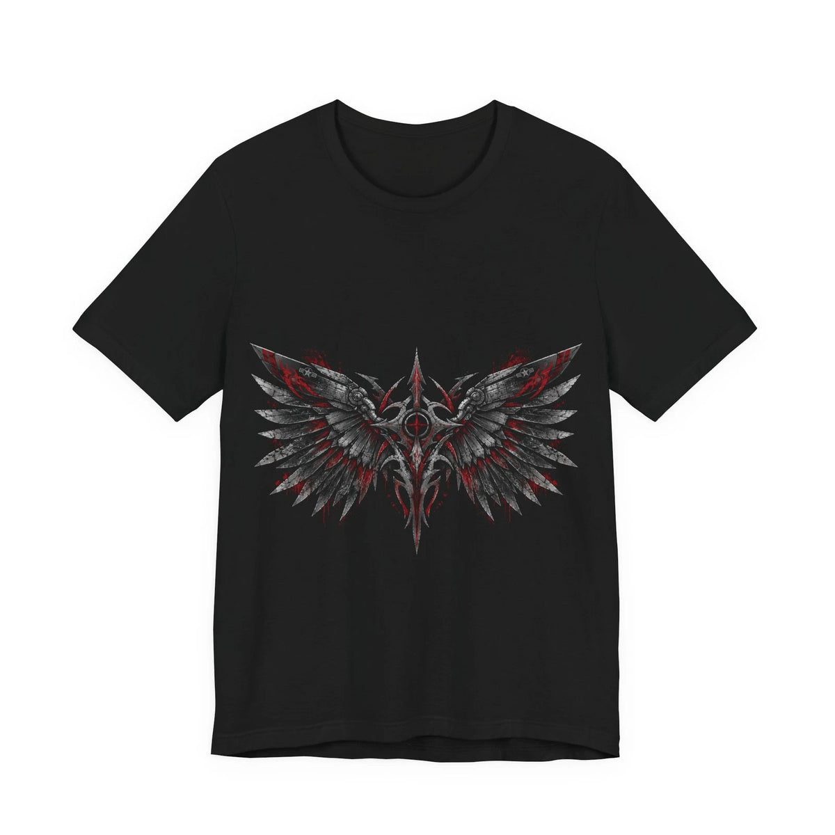 Gothic Aviator Wings Tactical Sigil Distressed Graphic Tee