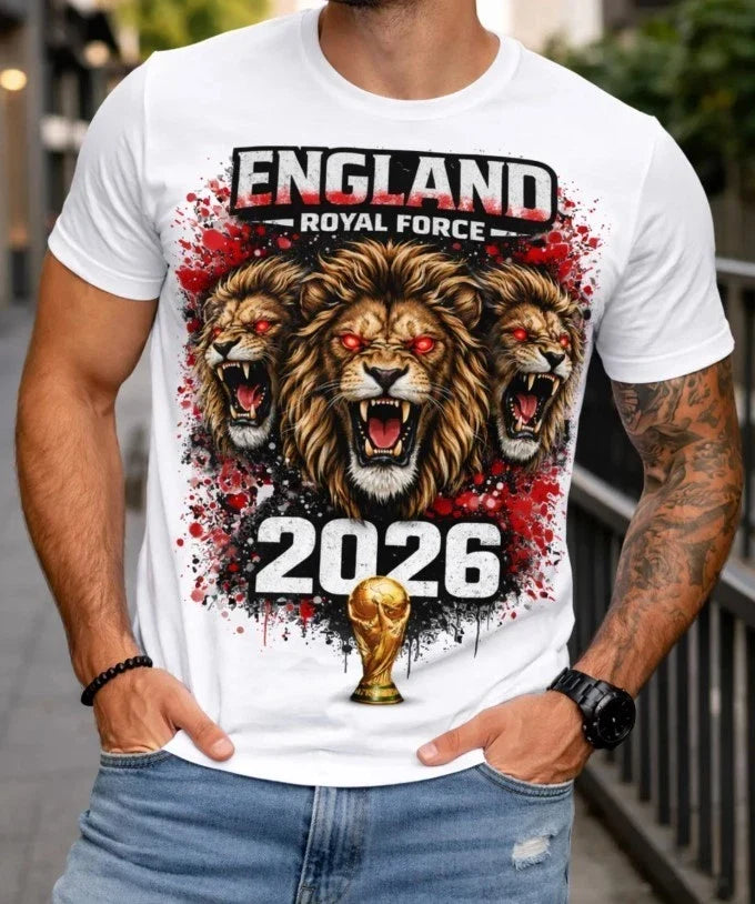 England Royal Force Three Lions Soccer 2026 World Cup Fan Tee Unisex
