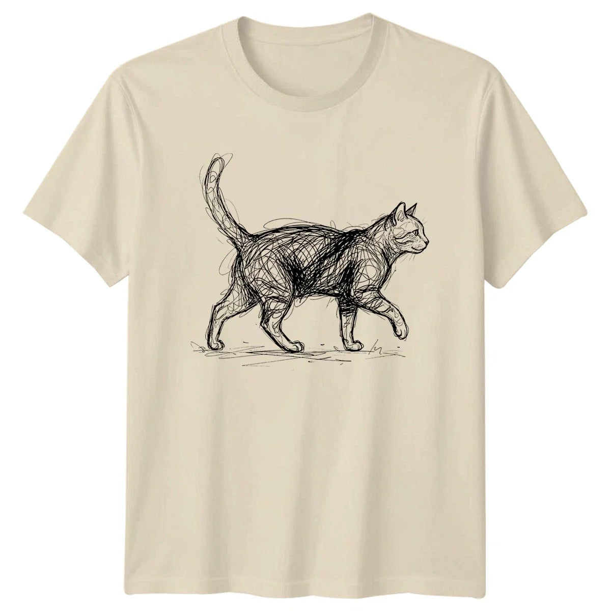 Scribble Sketch Cat Pet Art Cat Lover Birthday Gift For Him And Her Unisex