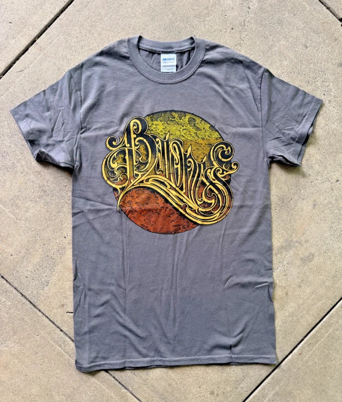 Baroness Logo tee (yellow) Aaron Horkey Unisex