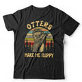 Otters Make Me Happy Tshirt Unisex & Kids - Wildlife, Cute, Furry, Animals