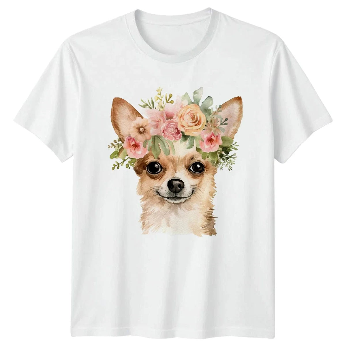 Watercolor Chihuahua With Floral Womens Chihuahua Dog Mothers Day Unisex