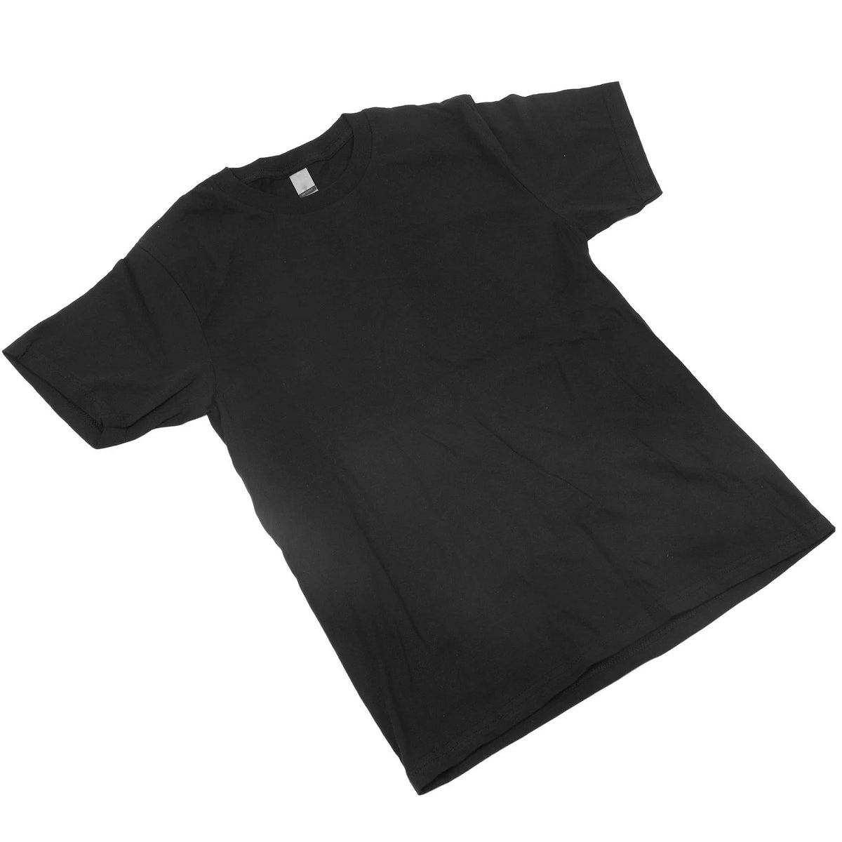 Stylish Black Cotton Crew Neck Short Sleeves T Shirt For Class Uniform Popular Unisex