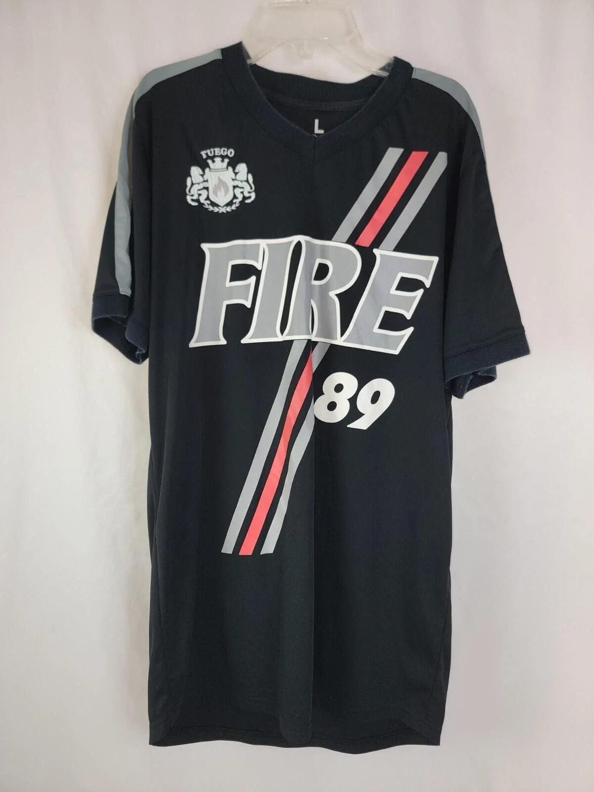 Eight & Nine Mfg Miami Shirt L Soccer Inspired Jersey 8&9 2Sided 89 Fuego Fire Unisex