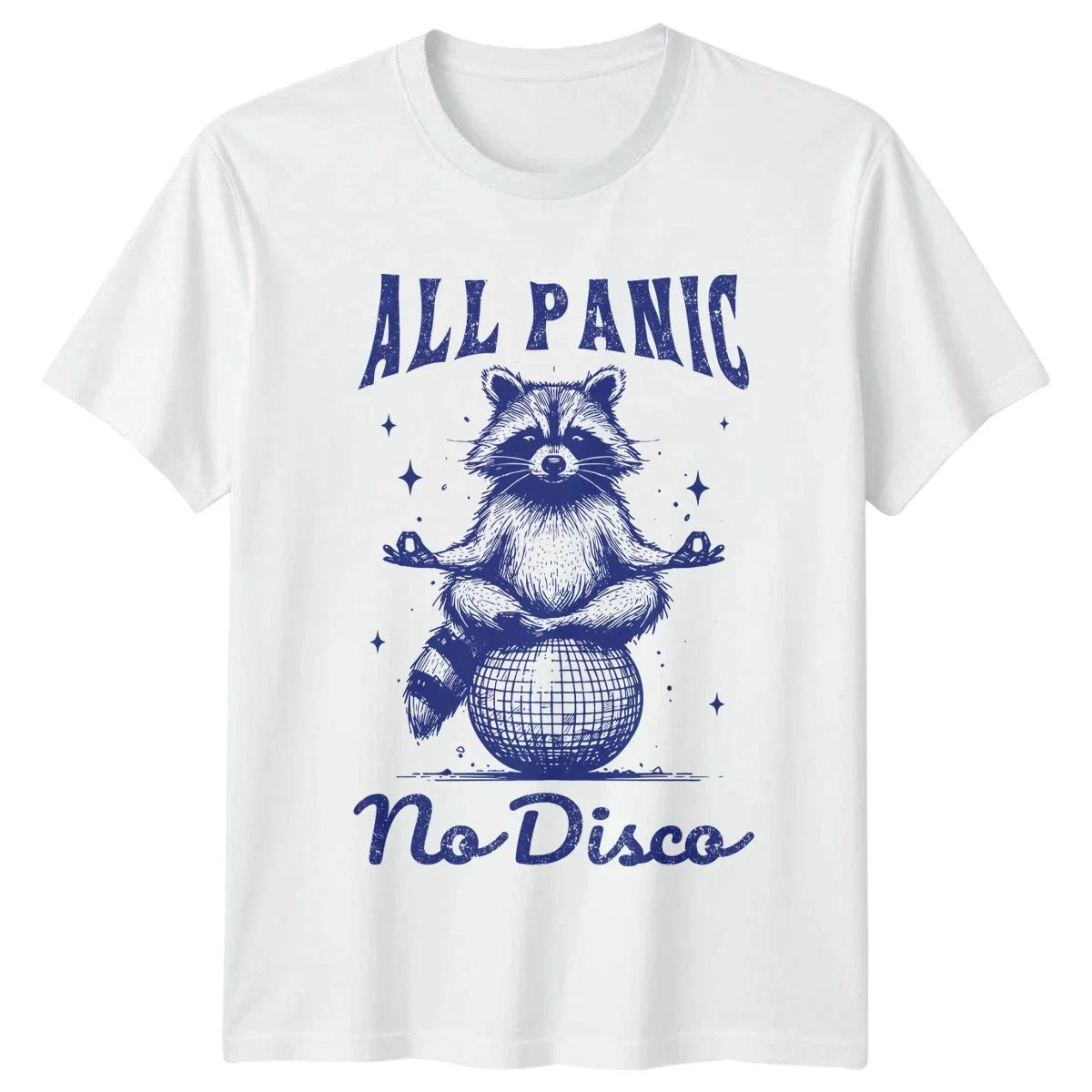 All Panic No Disco Raccoon Zen Disco Ball Animal Humor Unisex