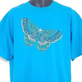 Vintage Butterfly T Shirt Mens Size XL Blue 90s Lepidoptera Butterfly Moth Art